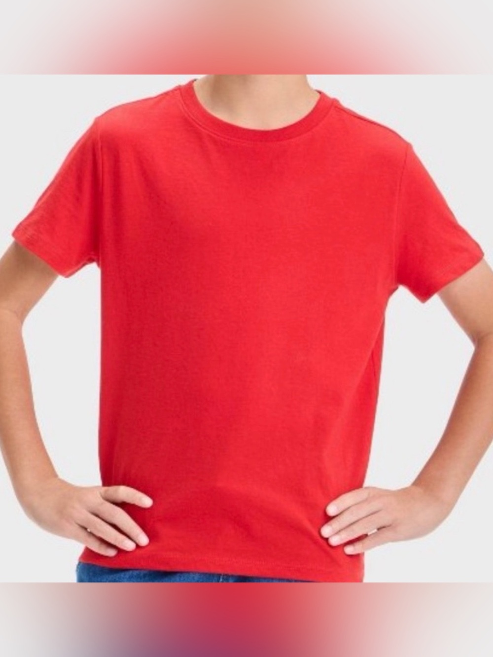 KIDS CAT & JACK VIBRANT RED SHORT SLEEVE TEE T-SHIRT - LARGE